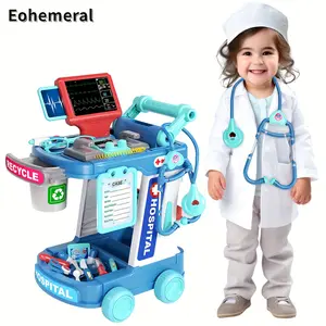 Simulated Doctor Table, Medical Equipment Cart for Role-Playing, Doctor Game, Puzzle House, Birthday Gift, Halloween Christmas Gift