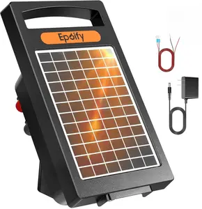 [Black Friday Deal] 10 Miles Range 24 Hour Solar Electric Fence Charger, Up to 10200v Output Range Electric Fence Charger, 0.18J Portable Energizer with Rechargeable Solar Panel for Livestock & Predator Protection Fast Shipping