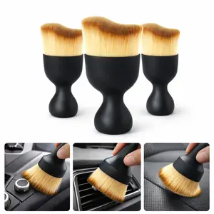 Car Interior Cleaning Brush Car Duster Interior with Ultra Soft Bristles Auto Detailing Brushes Dusting Car Accessories for Dashboard, AC Vents, Leather, Scratch-Free (3Pack)
