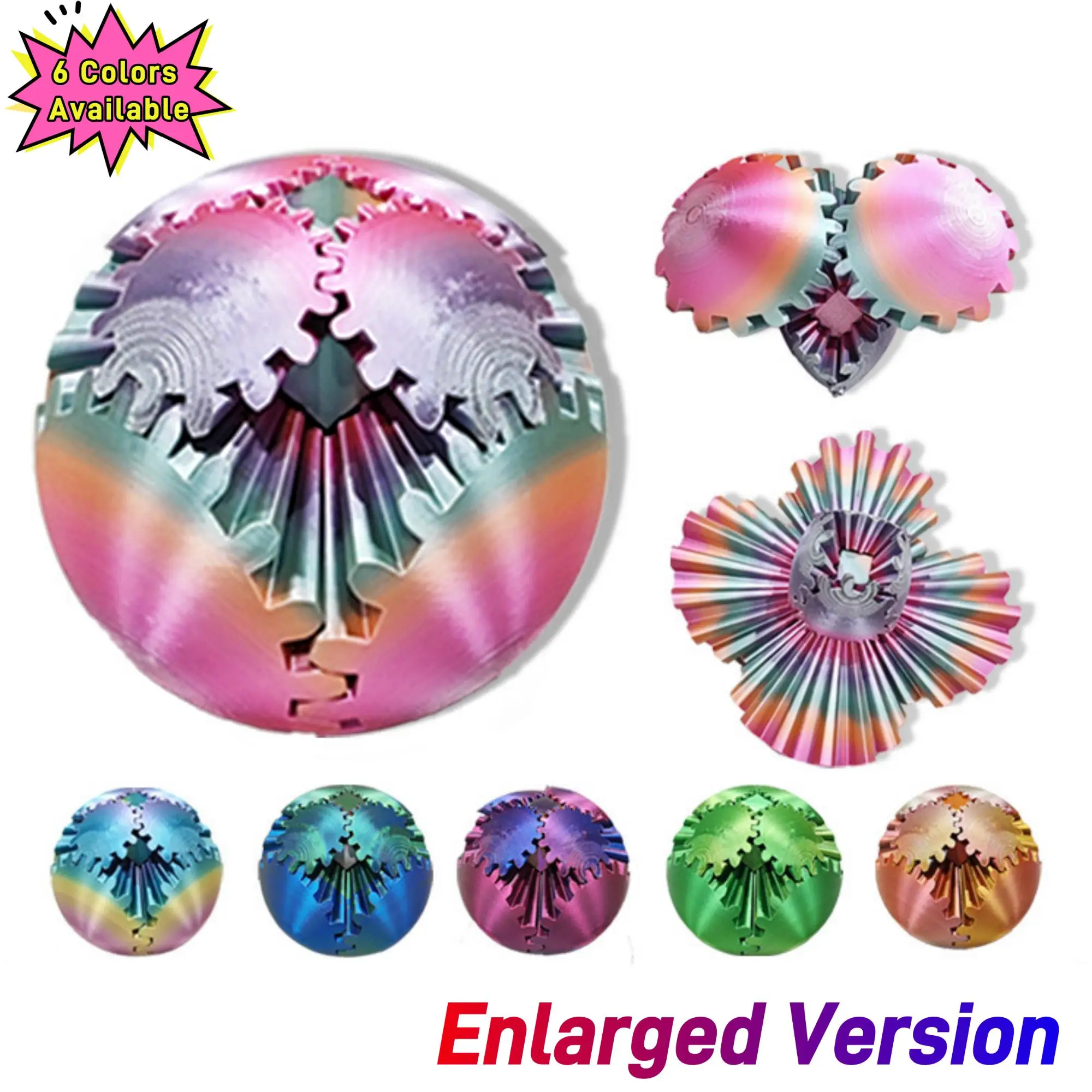 [PLUS] 3D Printed Heart-shaped Gear Ball, 1 Count Spin Ball Gear, Work Or Travel Stress Relief Fidget Toy, Perfect for Stress and Anxiety Relaxing