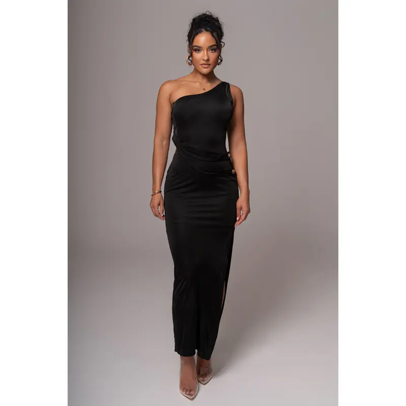 slim fit dress slacks PQ Swim Piper Side Slit Cover-Up Dress - Black main image 0