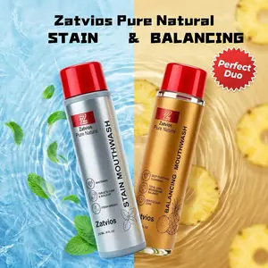 Zatvios Stain Whitening & Balancing Mouthwash Stain Whitening & Deep Purifying Cleansing, Total Oral Microbiome Balance, Gentle Gum Care, Freshens Breath with Natural Essential Oils 237ml