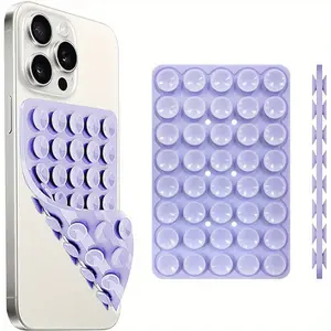 Powerful Grip Silicone phone case with Double-sided suction holder - hands-free holder for selfies and videos, durable phone accessory