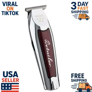 Wahl Professional 5 Star Cordless Detailer Li Trimmer – T Wide Blade Hair & Beard Trimmer, Lithium Ion Battery 100 Min Runtime, Barber Precision Edging Tool with Charging Stand for Men Grooming