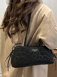 New Fashionable Leopard Print Handbag, Suitable Parties, Outings, Vacations, Shopping And Daily Use, Can Store Coins, Phones, Also Suitable As A Work Bag Office Ladies, College Students And Working Women, Elegant Ladies Bag