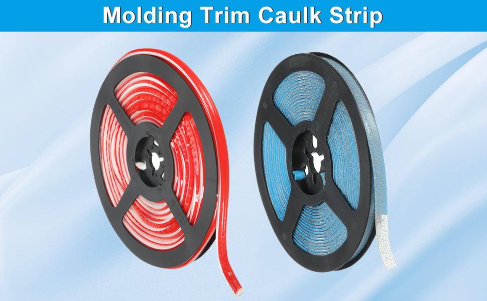 Caulking Trim Strip, 20FT Corner Peel and Stick Wall Molding Edging Waterproof Self-Adhesive Trim Caulk Strip for Sink Countertop Toilet Tile Tub