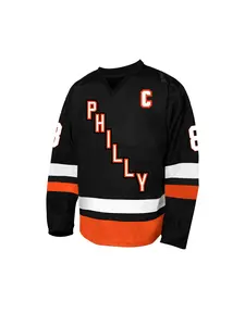 Men's Ice Hockey Jersey 88 BLACK Embroidered Casual Training Jersey Tee, Sporty V-Neck Long Sleeve, Loose-Fitting All Seasons, Casual Sports Top, Activewear T-Shirt