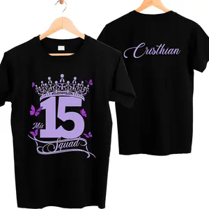 T-shirts, quinceañra Shirts, Cotton Crew Neck,custom shirts,lilac color design Tshirt