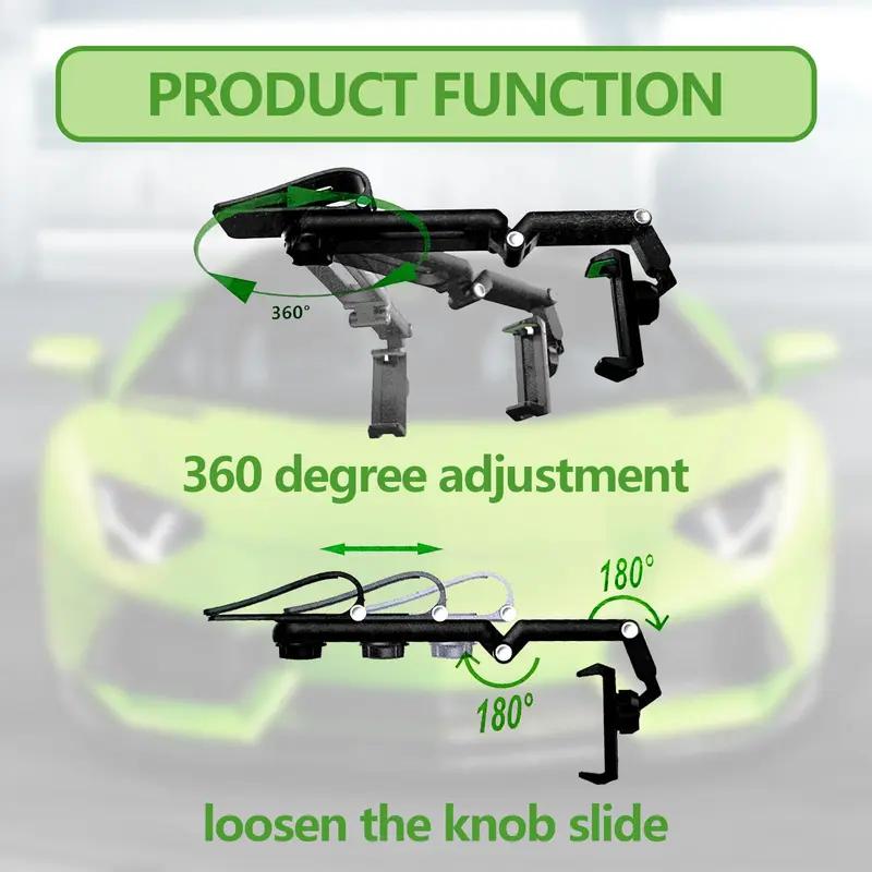 New 1080° Multi-function Sun Visor Universal 360 Degree Rotating Phone Holder Suitable for Any Scene Car Holder-Rotatable and Retractable porte para telefono bracket carmobile supplies
