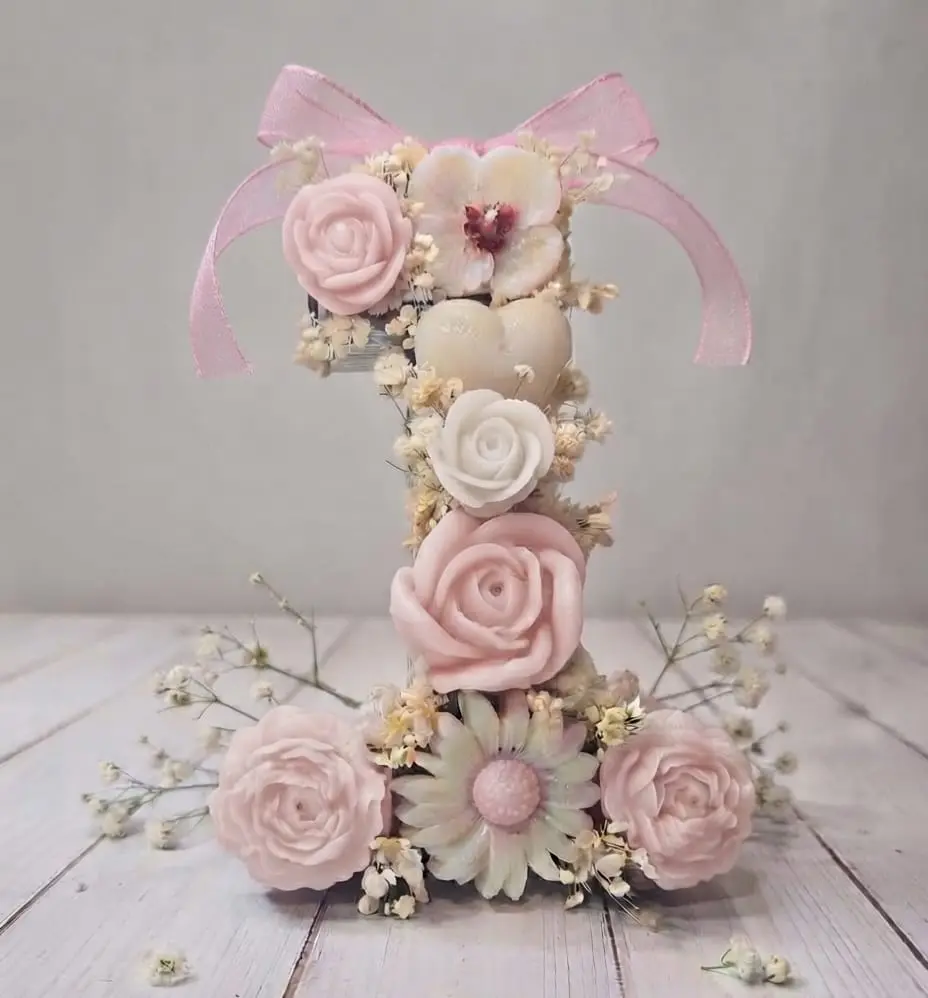 NUMBERS IN BLOOM HANDMADE CANDLE