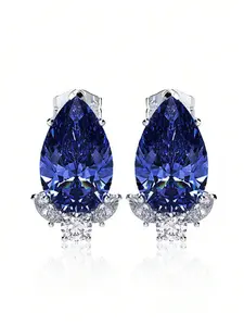 1 Pair Elegant Cubic Zirconia Stud High Quality Screw Back Earrings For Women For Wedding Engagement Anniversary Party Jewelry Valentine's Day Gift