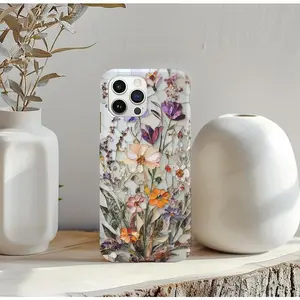 Vintage Botanical Phone Case, Mosaic Pressed Flowers