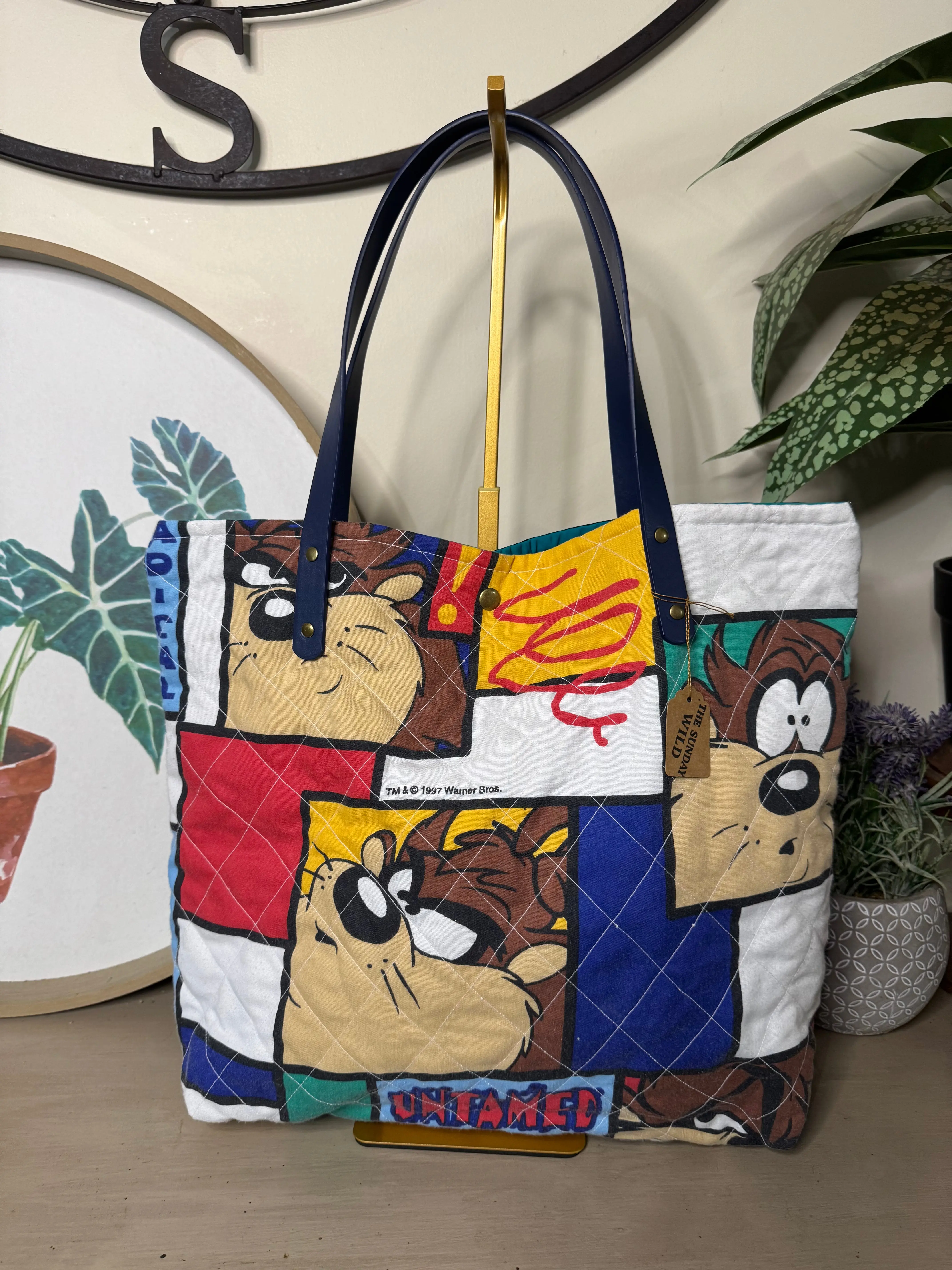 Vintage Tasmanian Devil - Up-cycled Tote