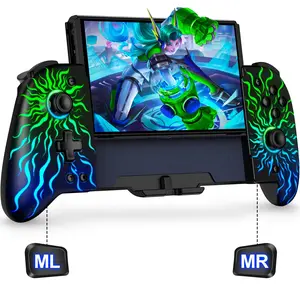 ESYWEN Hall Effect Wireless Switch Controller for Switch & OLED, Full-Size Pro Controller with  Lighting & 1000mAh Battery