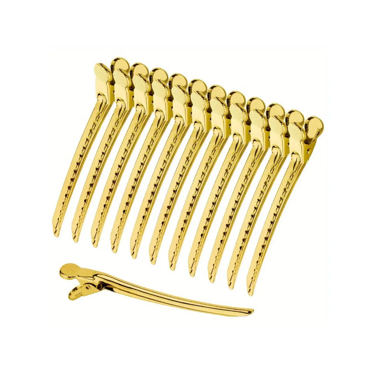 12pcs Stainless Steel Hair Prong & Duckbill Sectioning Clips - Professional Salon & Home Use Barrettes for Secure Grip, Damage-Free Styling, All Hair Types, Hair Clips