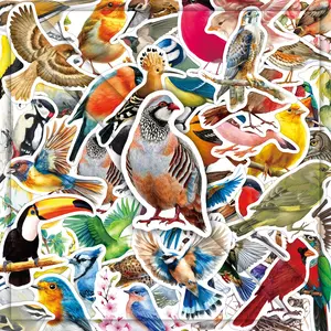 50 pieces of bird personality creative animal cute realistic style sparrow owl decoration DIY scrapbook phone case stickers