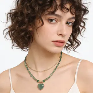 Natural lvDongLing Stone Pendant Short Necklace – Unique Minimalist Design – Versatile Choker for Women