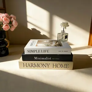 3-Piece Luxury Replica Book Set, Fashion Home Decor Statue, Fake Books for Living Room, Bookstore Display, Halloween, Easter, Thanksgiving Decoration