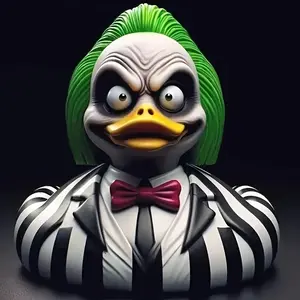 Joker Duck Figurine, Doll Figurines, Horror Movie Inspired Resin Decoration, Unique Evil Duck Design for Home & Office Desk Decor
