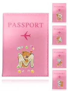 New Style Letter Pattern Passport Case, Passport Cover, PU Leather Passport Holder, Travel Document Holder for Daily Travel Work Commute, Travel Accessories for Women & Men