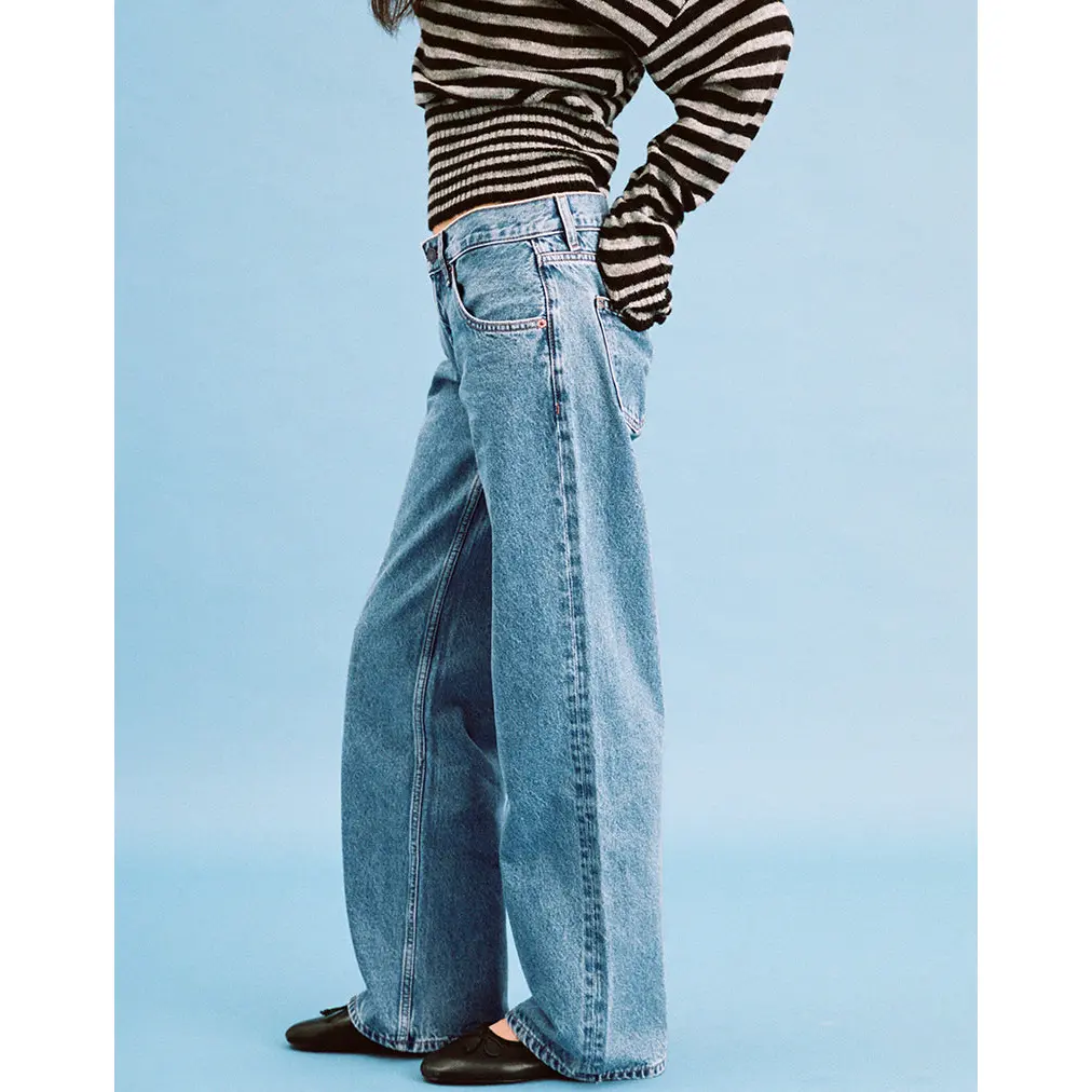 MOTEL Low Rise Parallel Jeans in Blue Stone