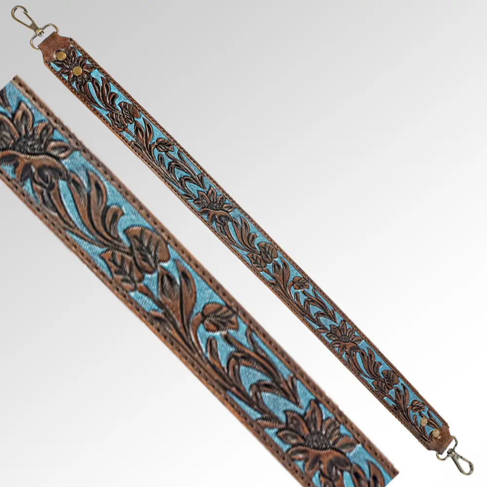 American Darling Hand Tooled Genuine Leather Crossbody Handle Strap for Bags Phone Keychain Wallet Purse Clutch Cellphone
