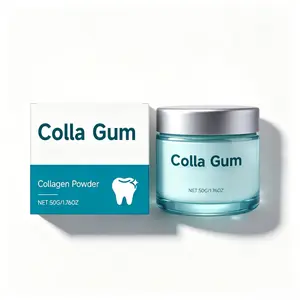 Collagen Tooth Powder with Hydroxyapatite, Toothpaste Powder for Daily Oral Care, Natural Teeth Cleaning Powder, Fresh Breath, Fine Powder Formula, Portable Jar, 50g
