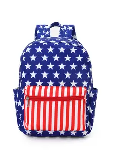 July of 4th Blue Red Star Print Kids Backpack