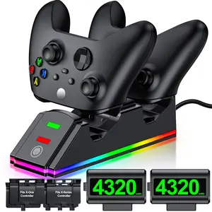 BEBONCOOL Xbox Controller Charger with 2x4320 mWh Rechargeable Batteries, Charging Station for Xbox Series X/S/One S/X/Elite