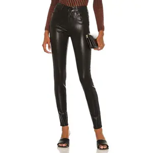 L'AGENCE Marguerite High Rise Skinny Jeans in Black Coated