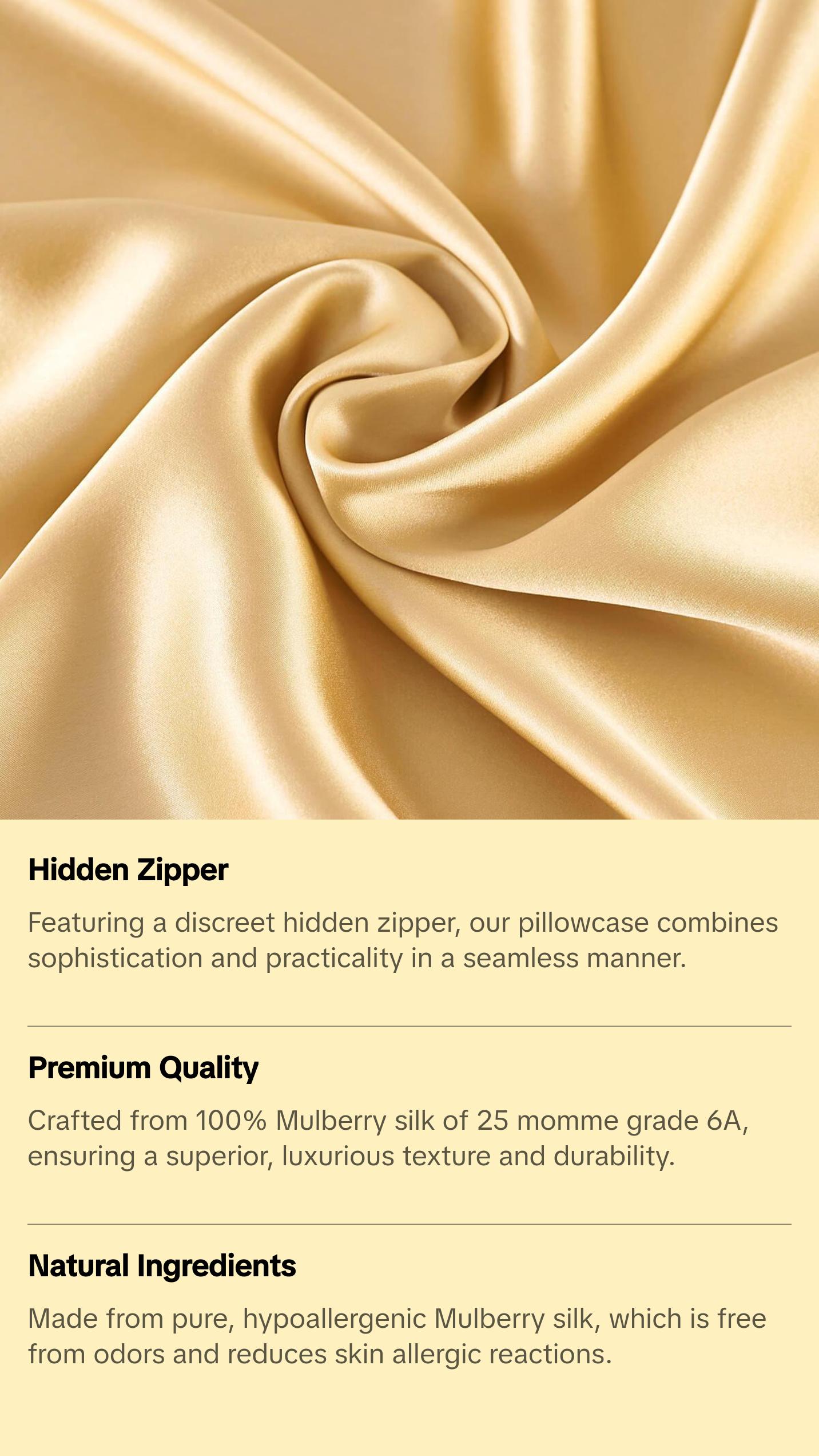 25 Momme Pillowcase- Hidden Zipper Housewife Style