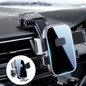 Upgraded Car Windshield Dashboard Cell Phone Holder - Waterfall Mount for iPhone Series & Android Phones, Easy to Install, Open View