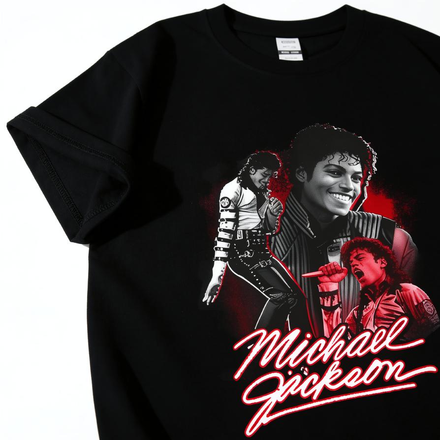 100% Cotton Casual T-Shirt With Michael Jackson Iconic Moments Design For Music Fans Suitable For Everyday Summer Wear Ideal Gift For Pop Culture Enthusiasts