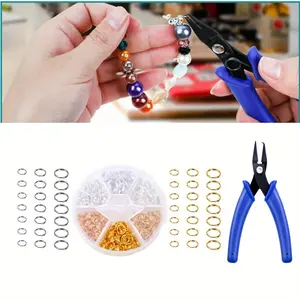 700Pcs Small Split Ring with Split Ring Pliers,Double Closed Jump Rings,Craft Jump Loops Opener for Necklaces and Bracelets,Split Rings for Jewelry Making