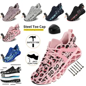 NewWomen Men Steel Toe Comfortable Work Safety Sneakers for Womens Work Boots for Men Womens Steel Toe Work Safety Shoes