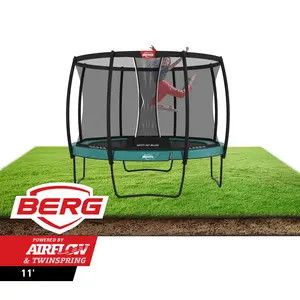BERG Champion 11' Round Above Ground Trampoline + Safety Net Deluxe