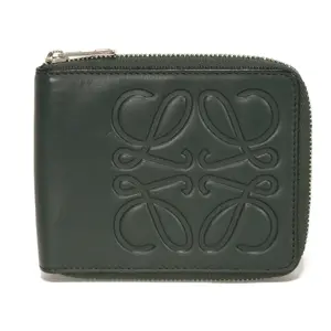 Pre-owned Loewe Calfskin Small Leather Goods Compact Zip Around Wallet Smooth Wallet