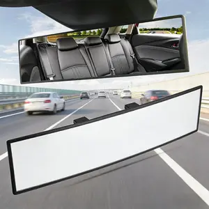 11.81 Inch Panoramic Convex real view Mirror, Interior Clip-on Wide Angle to Reduce Blind Spot Effectively for Car SUV Trucks Clear Visibility Safety Install Rearview High Definition