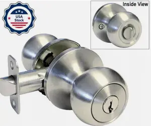 Entry Door Knob Lever Handle Lock Set with 3 Keys Home Bathroom Passage Privacy