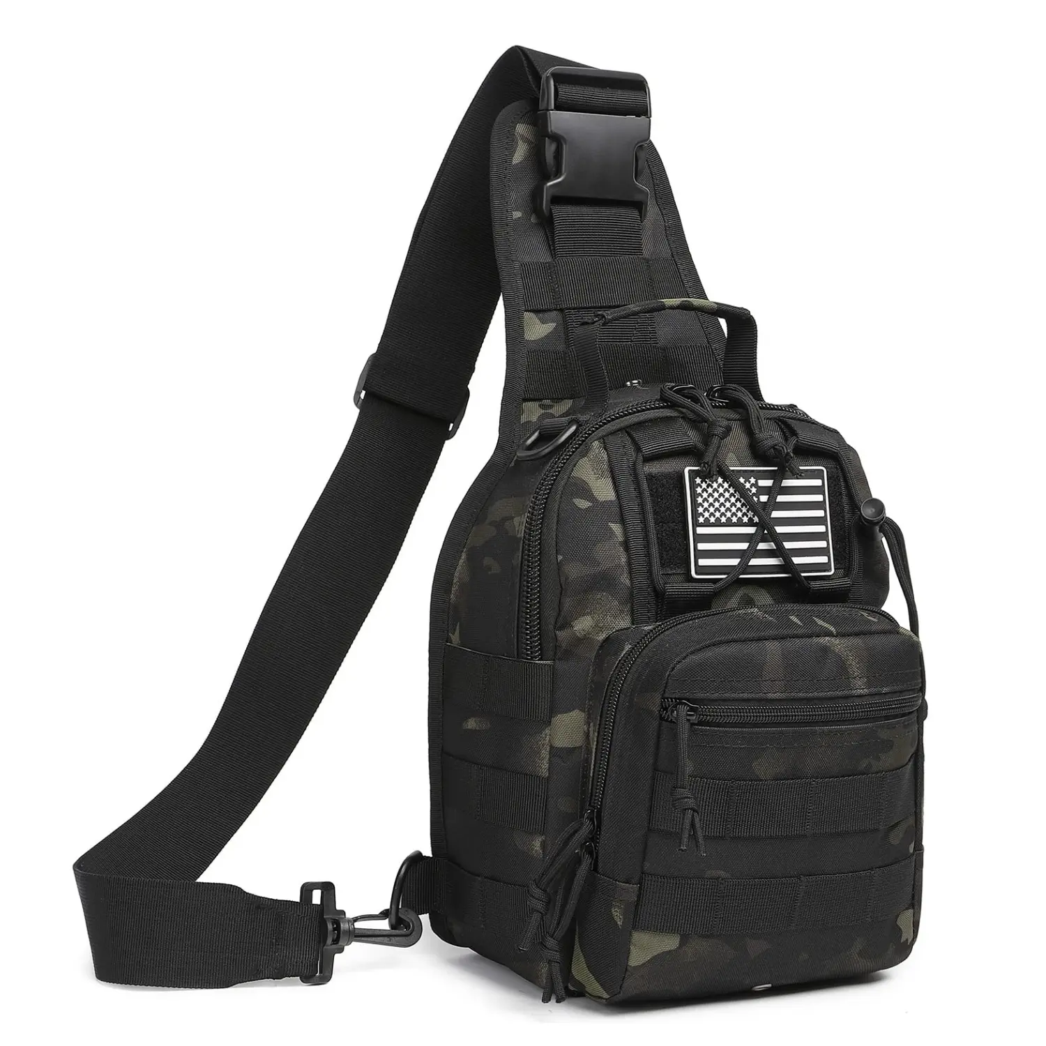 Black Camo Cp [With USA Flag Patch]