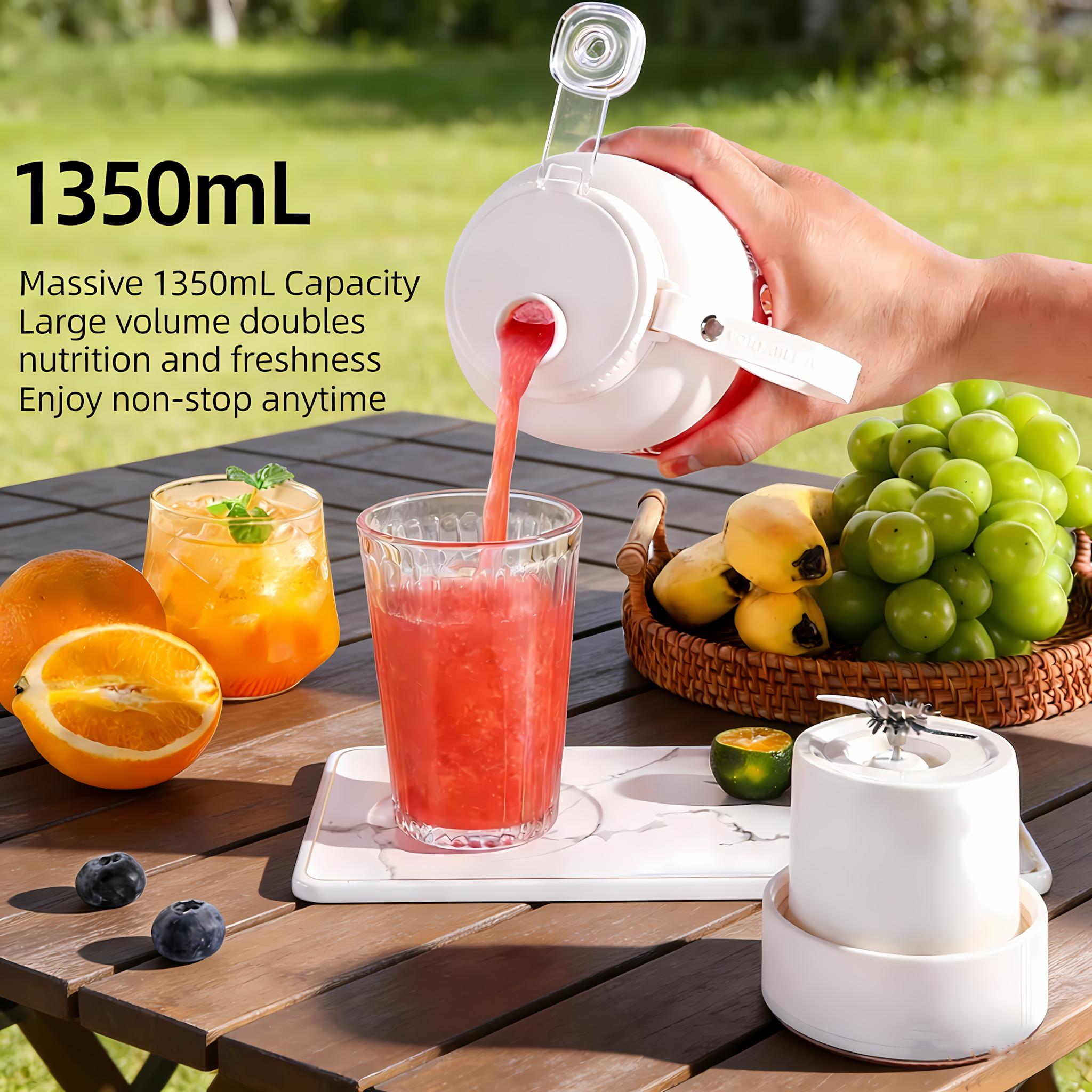 Compact mini blender for busy life. USB rechargeable & cordless, quickly makes smoothies, vegetable juices perfect for daily use or parties. Leak-proof with drinking lid, ideal for travel, gym, school, office & gatherings. High-speed blades, easy to clean
