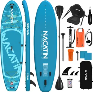 NACATIN Inflatable Stand Up Paddle Board,10'6"Upgrade Version Blow Up Paddle Boards for Adults with Premium SUP Accessories& Backpack,Adjustable Paddle,Camera Mount,Hand Pump, for Lake, River, Yoga