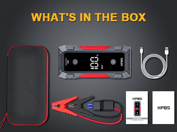 HPBS H50 Jump Starter - 5000A Jump Starter Battery Pack for Up to 10.0L Gas and 8.0L Diesel Engines, 12V Car Battery Jumper Starter Portable with 3.0" LCD Display, Jump Box