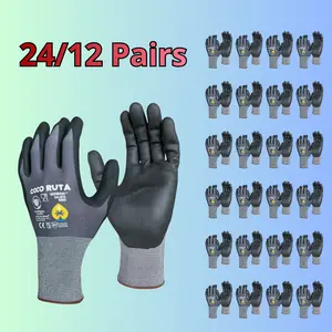 24 Pairs Cocoruta PIP - Cocoruta Work Gloves - Heavy-Duty Knee Pads for Work | Work Gloves Ultimate 34874 Foam Nitrile Palm Coated Gloves