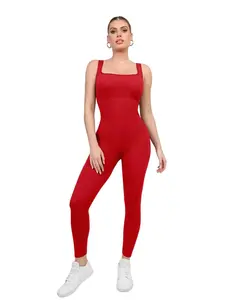 Popilush Seamless Square Neck Sport Jumpsuit-Live