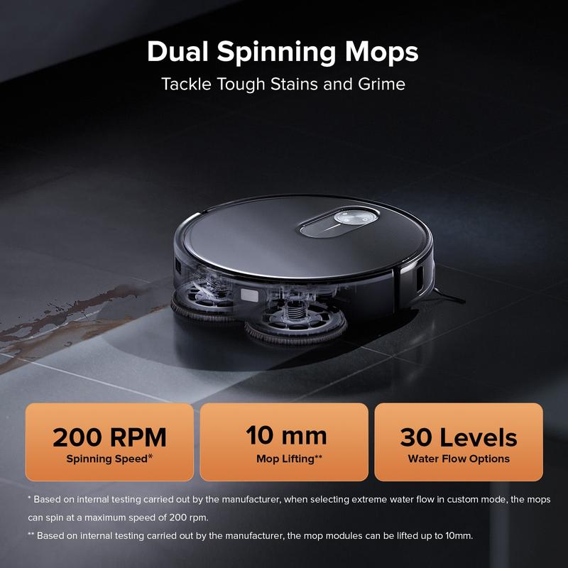 Roborock Qrevo Slim Robot Vacuum and Mop Combo, Advanced Obstacle Recognition, FlexiArm Side Brush & Mop, Auto Mop Washing & Drying, Self-Emptying