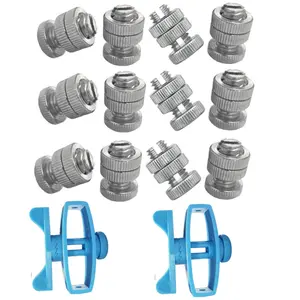 Electric Fence Wire Connectors and In-Line Tensioner 14 Pack Aluminum Alloy Split Bolt Clamps with Plastic Tighteners for High Tensile Agricultural Fencing Farm Livestock and Poultry