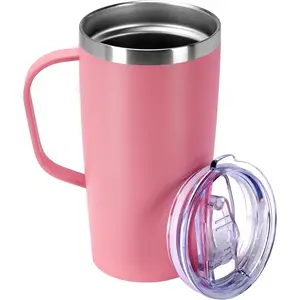 19oz Insulated Coffee Mug with Handle, Double Wall Vacuum Stainless Steel Travel Coffee Tumbler,