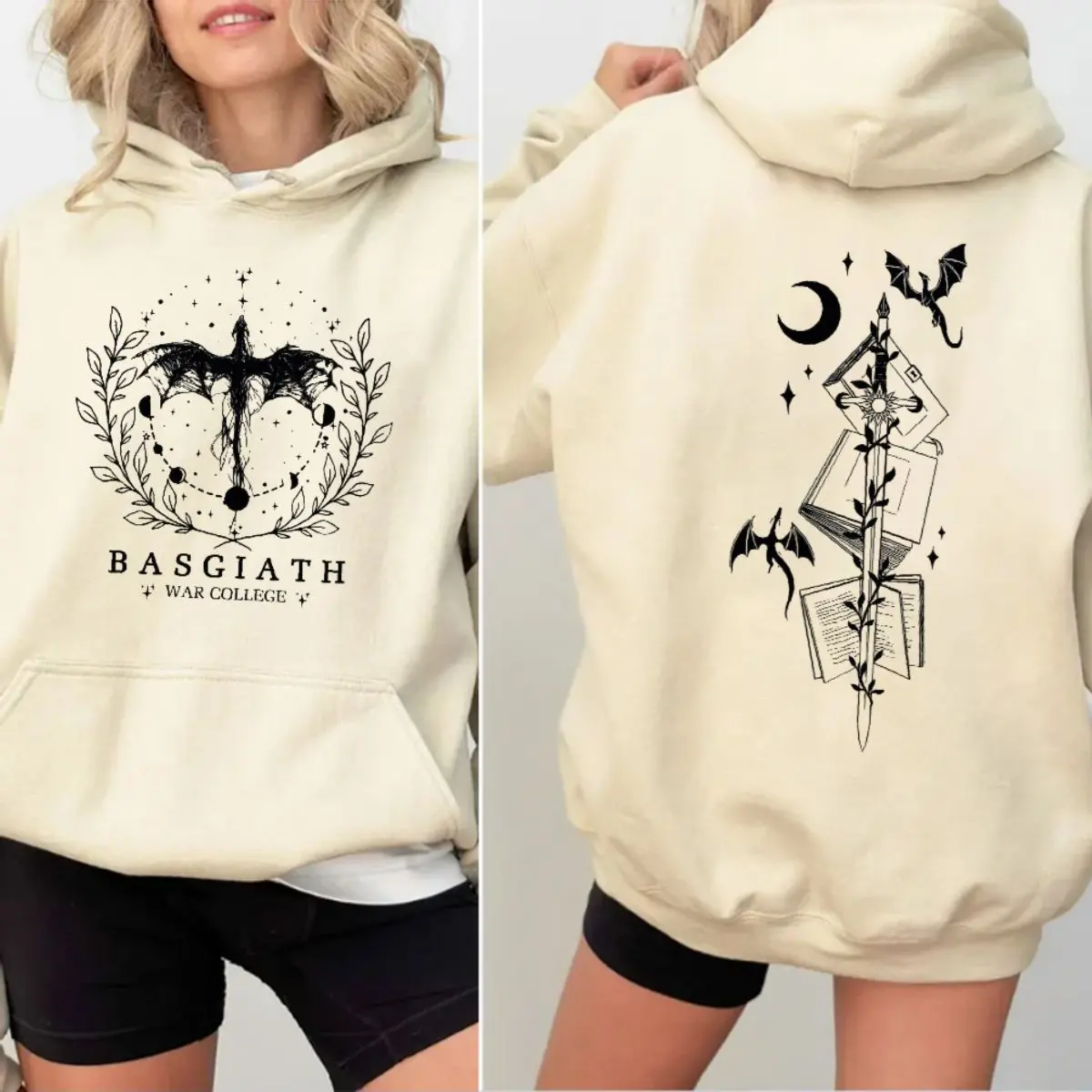Basgiath War College 2 Sided Shirt, Fourth Wing Sweatshirt, Dragon Rider Shirt, Fourth Wing Unisex Hoodie, Bookish Shirt, Unisex Sweater Pullover Tee