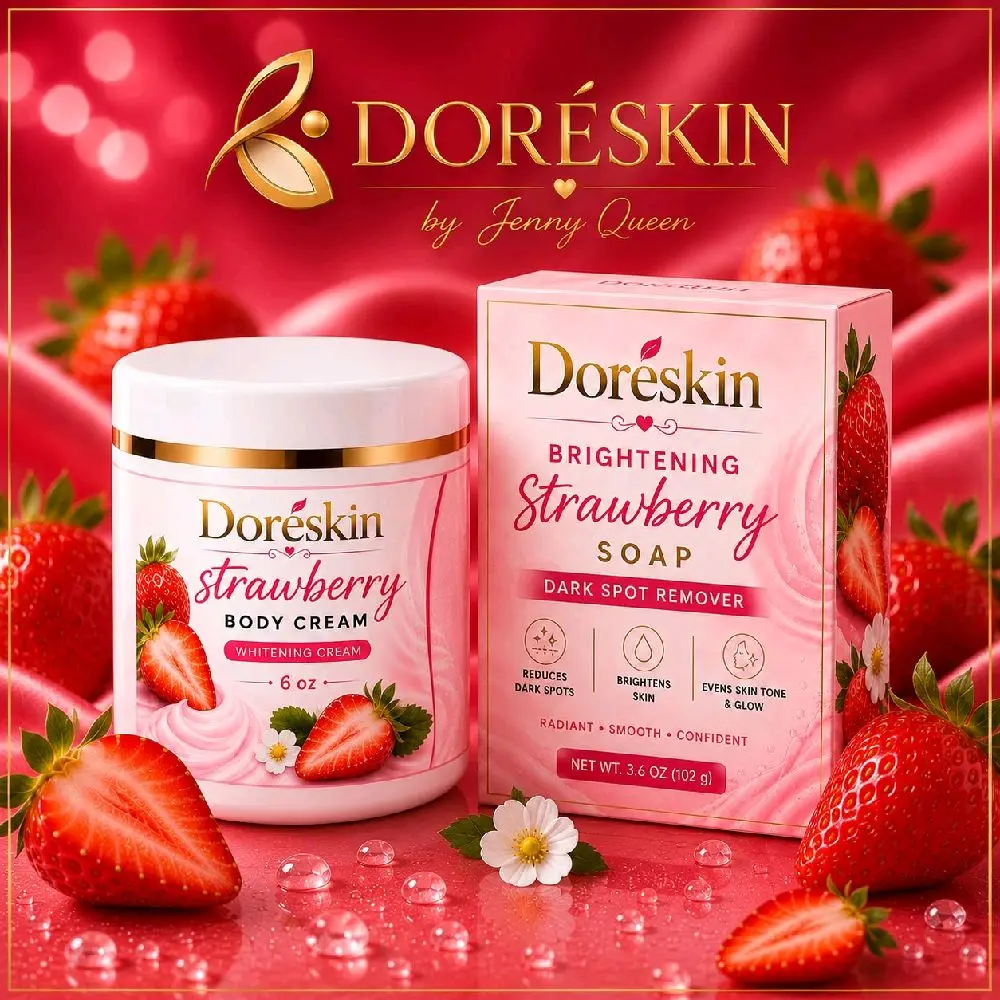 Strawberry Body Cream & Soap strawberry Brightening  (Set 2 pièces) (Grimel Rapid)